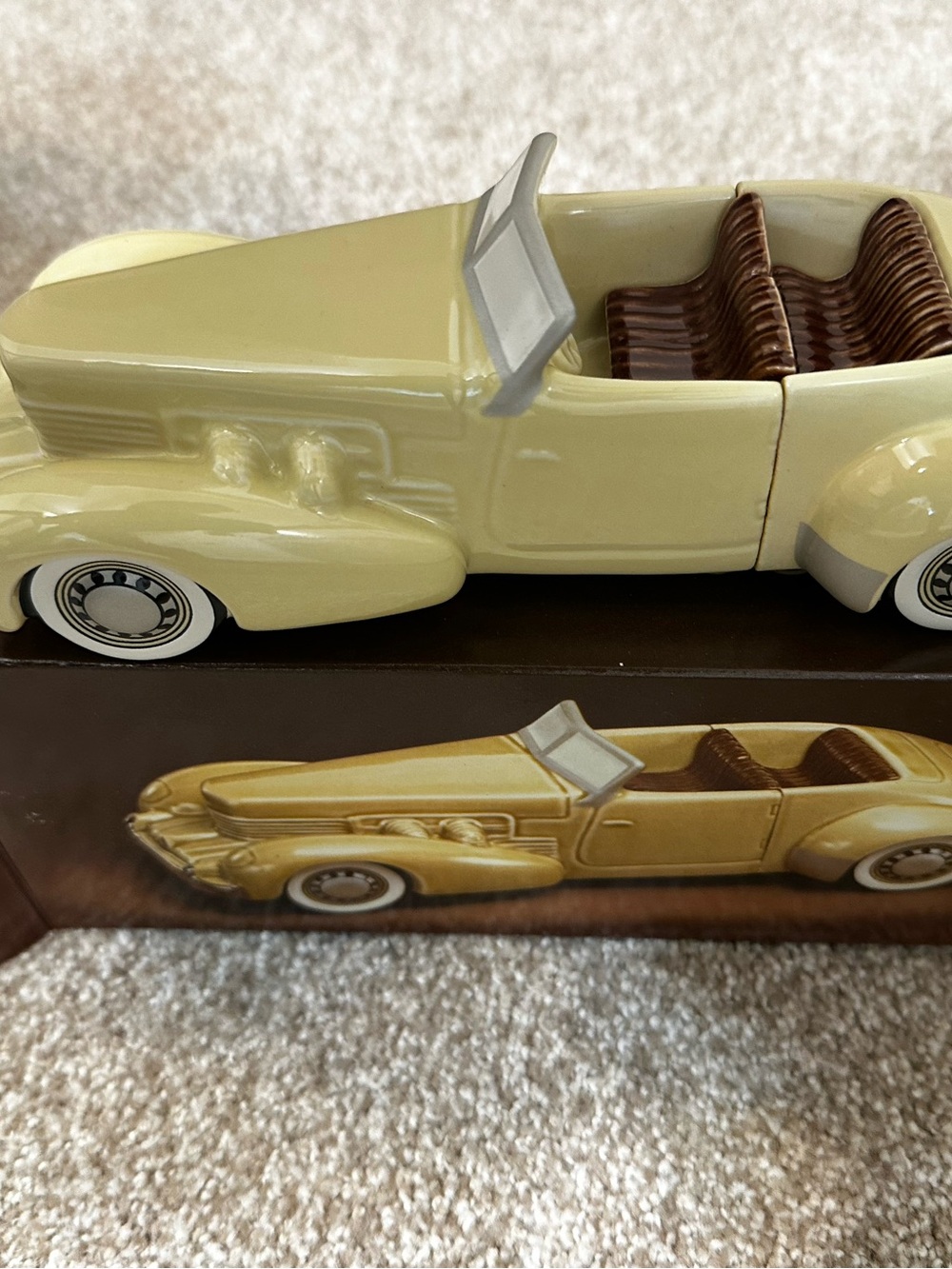 Avon Cream Vintage Convertible Car Figurine
